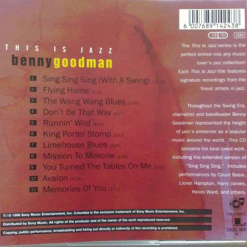 Benny Goodman (CD) This Is Jazz
