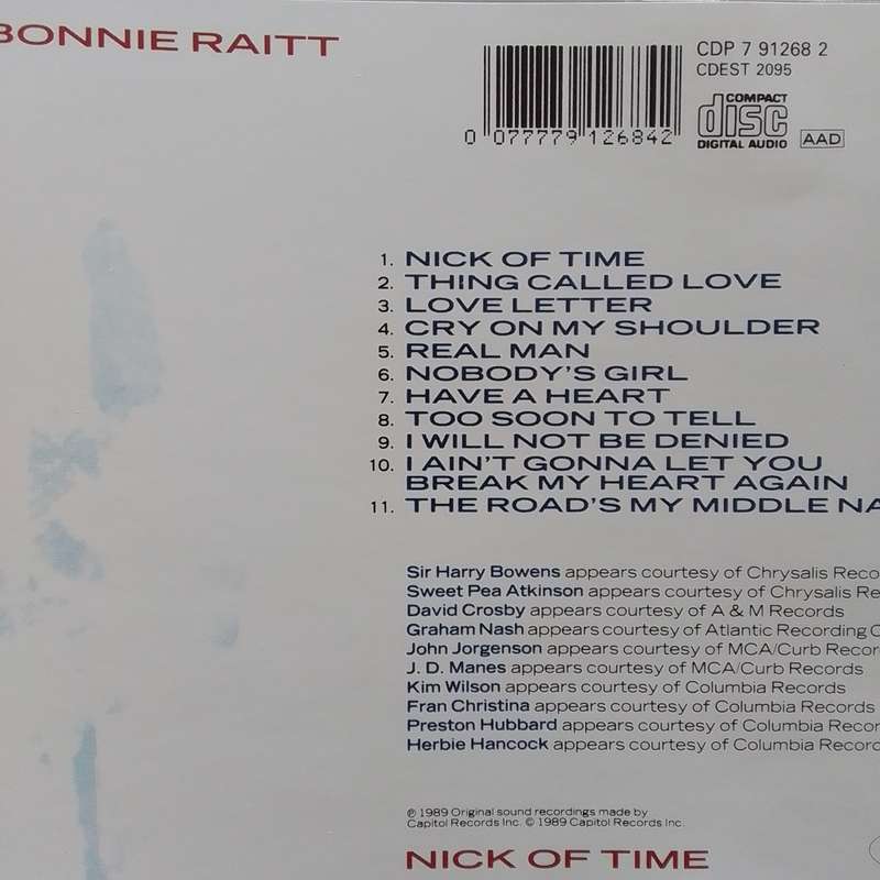 Bonnie Raitt (CD) Nick Of Time