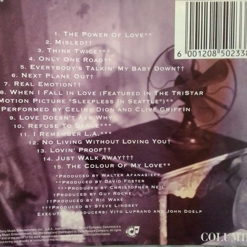 Celine Dion (CD) The Colour Of My Love