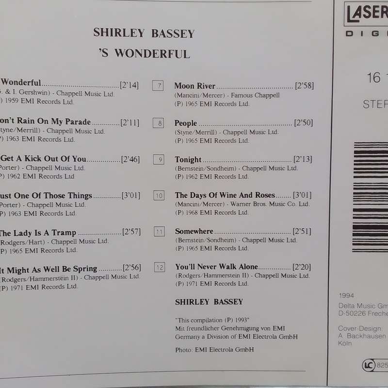Shirley Bassey (CD) S'Wonderful
