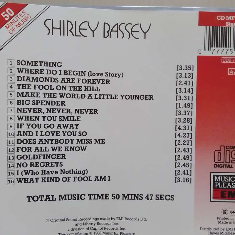 Shirley Bassey (CD) The Singles
