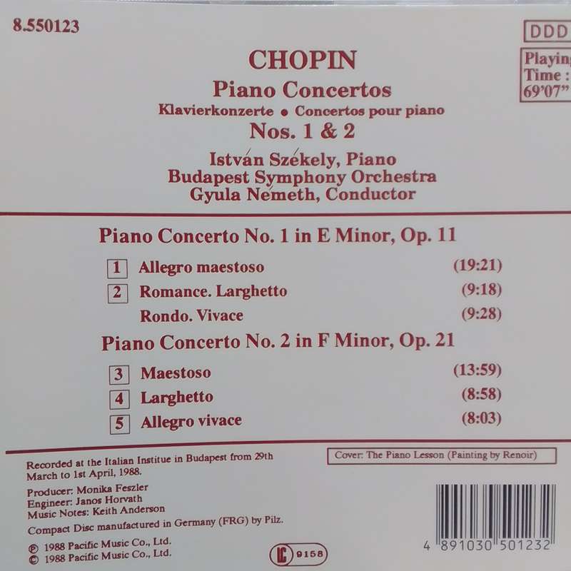Chopin (CD) Piano Concertos Nos. 1 & 2