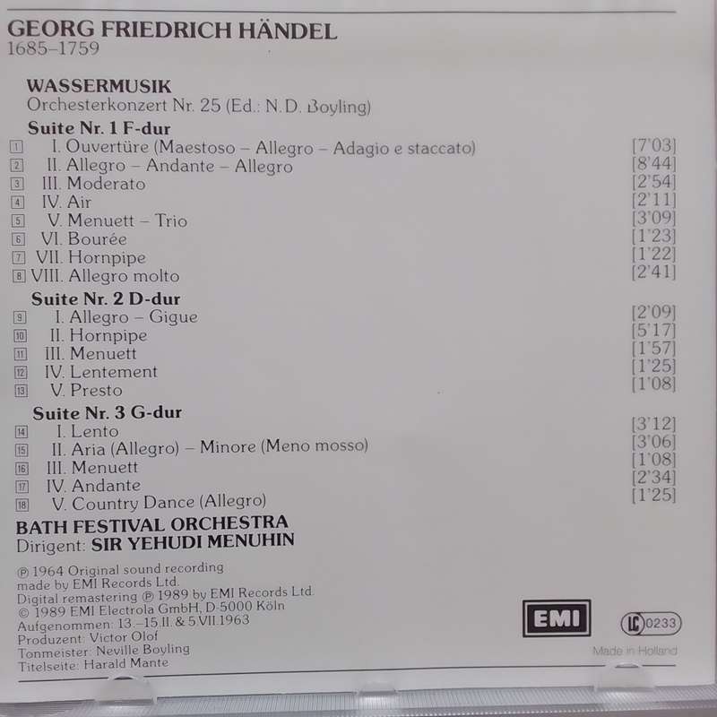 Händel (CD) Wassermusik