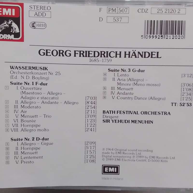 Händel (CD) Wassermusik