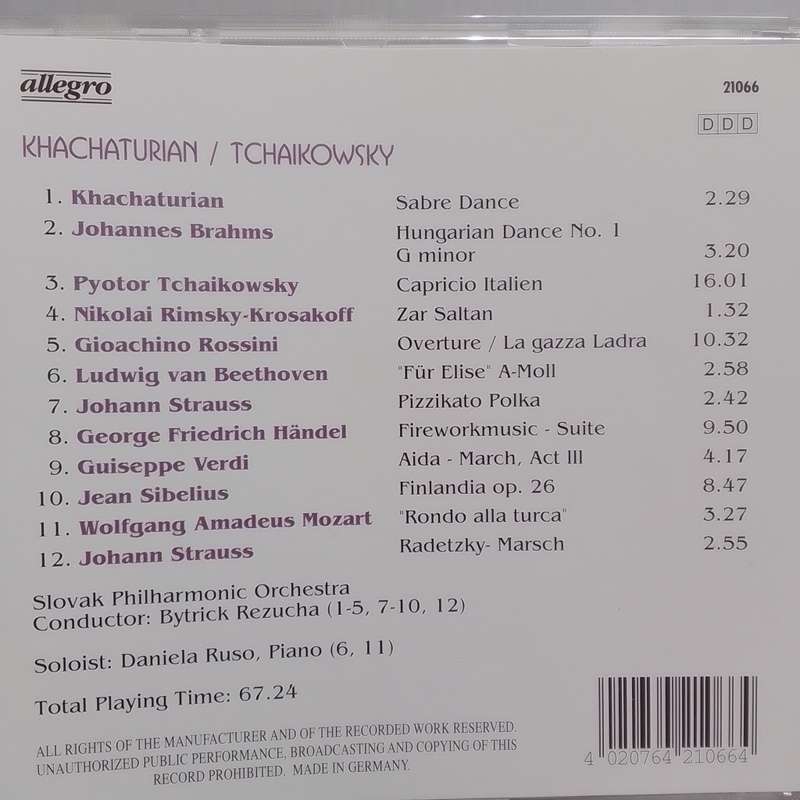 Various/Tchaikowsky/Khachaturian (CD) Compilation
