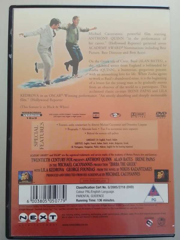 Zorba The Greek (DVD) Anthony Quinn