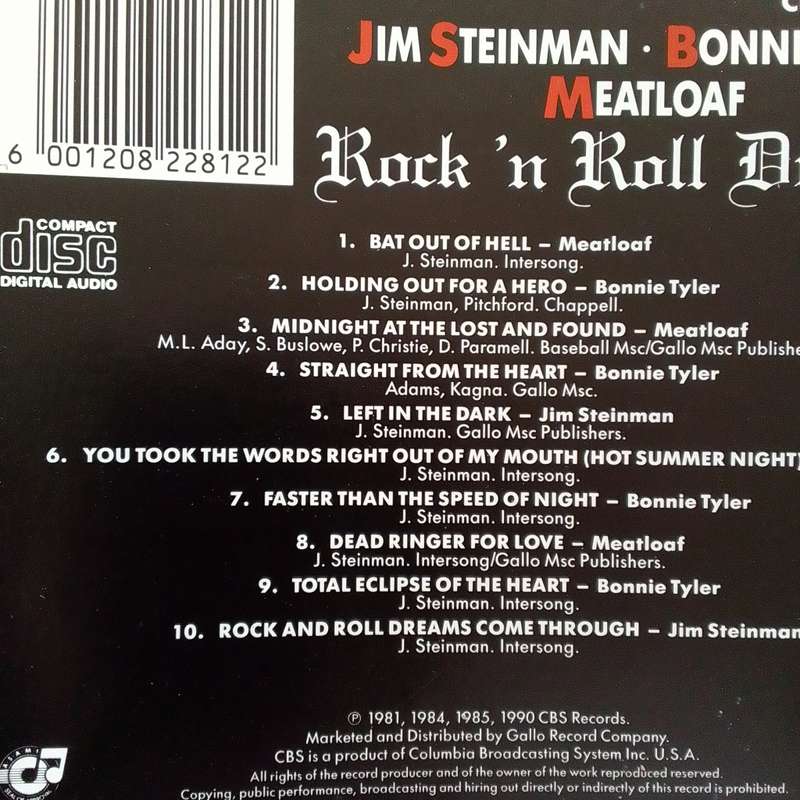 Rock 'n Roll Dreams (CD) Jim Steinman/Bonnie Tyler/Meatloaf