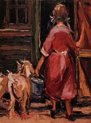 Corne Weideman 420x280 ''Girl Feeding Goats''