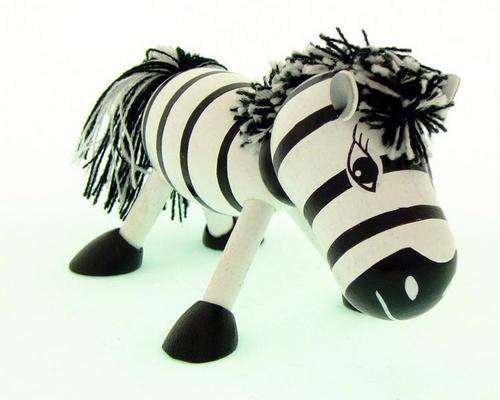 Wooden Figurine Toy Zebra