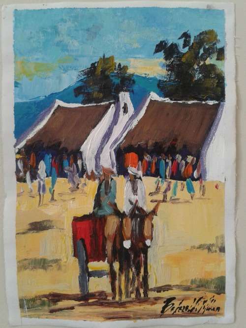 Original acrylic on canvas - signed - unframed - 28cm x 19cm