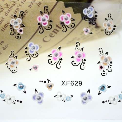 Nail Art 3d stick on Diamond Stickers Sheet 629