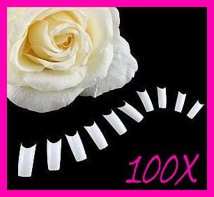 CRAZY NAILS SALE!! 100x Natural Nails Gel Acrylic French Art Tips