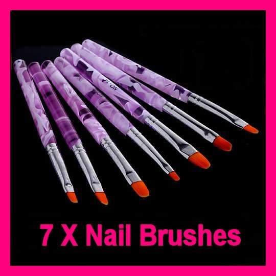 Professional Set Nail Brushes 7 Sizes