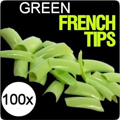 *CRAZY1WEEK SALE!!!* 100x Green Nails Gel Acrylic French Art Tips