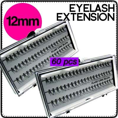 60 x 12mm Individual eyelash extensions last longer!