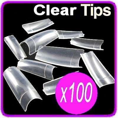 100x Clear Gel Acrylic French Nails Tips