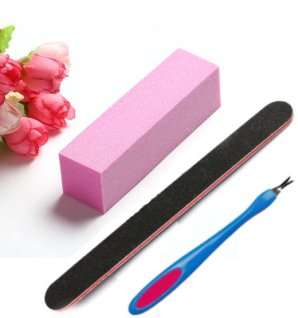 3 Pcs Nail Care Set Nail File Sanding Block & Cuticle Trimmer
