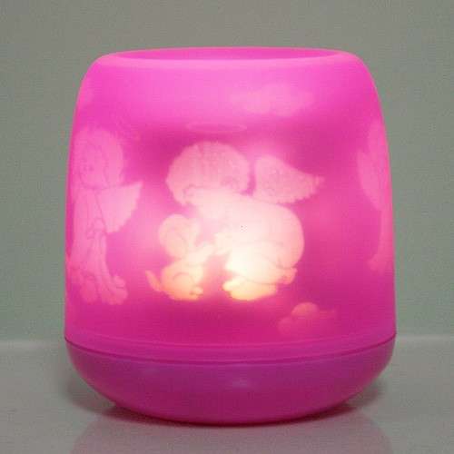 Pink Flameless LED Angels Flickering Candle Light Blow on/off