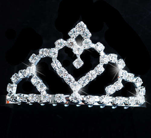 * Mini Princess Wedding Crystal Veil Tiara Comb Crown *