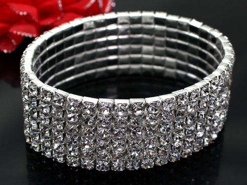 Stunning!! *Evening Prom 5 Row Crystal Diamante Bracelet*