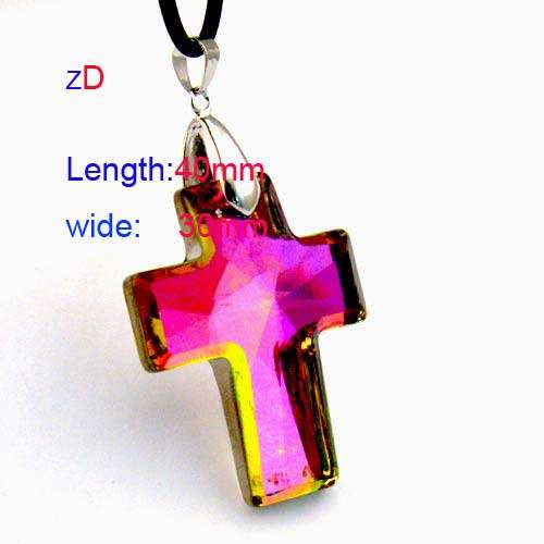 * Vogue Multicolor Crystal Cross Pendant Necklace *