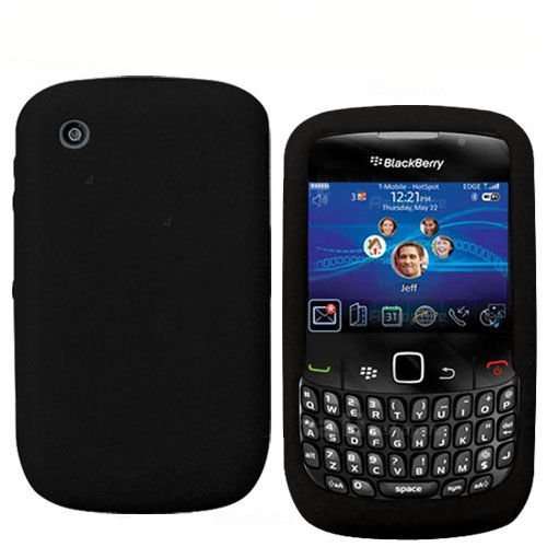 Hot!! * Black Silicone Skin Case Cover for Blackberry Curve 8520 8530 *