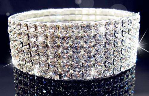 Stunning!! * Evening Prom 7 Row Crystal Diamante Bracelet *