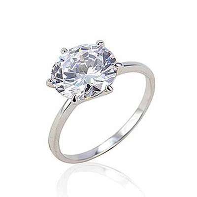 ** Brilliant 9K White Gold Wedding Ring Size 6 / N **