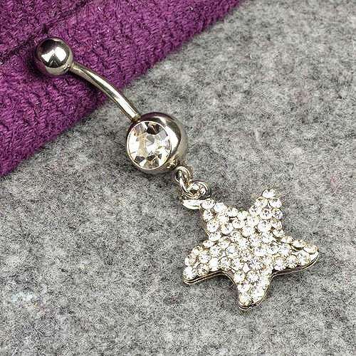 * Sparkling Star Belly Navel Ring Body Jewelry Piercing *