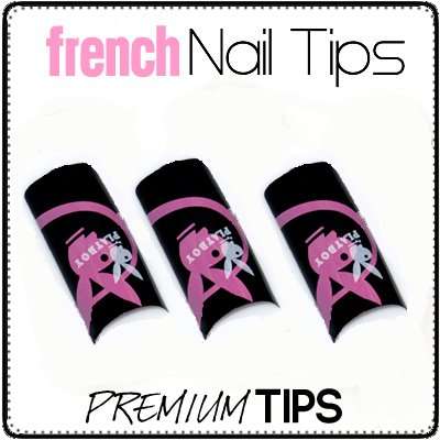 Hot!! 20x Black & Pink Rabbit Pre Design Gel Acrylic Nails Tips