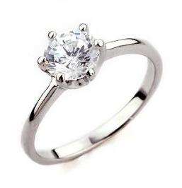 * Crazy Ring Sale NOW ON!!! 9K White Gold Solitaire Ring Size 8 / Q *