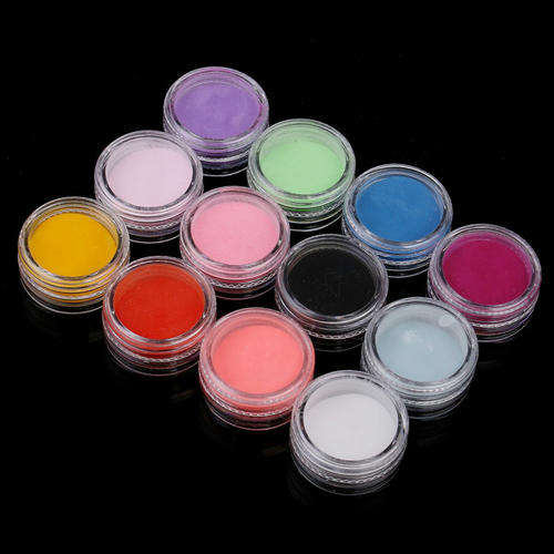 10 Colors Acrylic Nail Tips Carving Powder Set