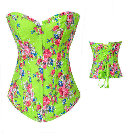 CORSET SALE NOW ON!! Green Flowers Body Shaper Corset Size 12 / 36