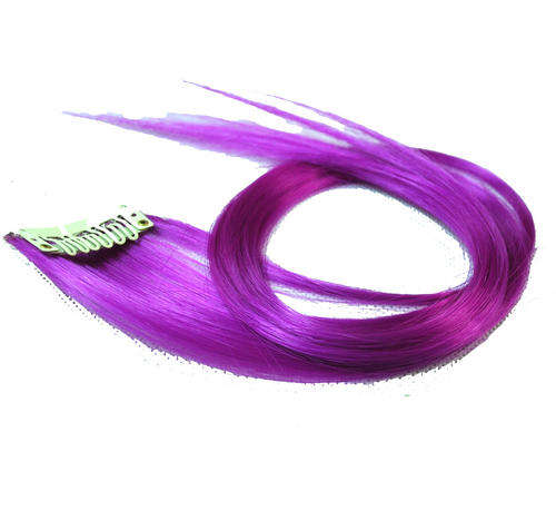 Hot!! 1pcs Violet Streaks Clip on Synthetic Hair Extensions