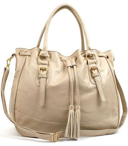 Hot! New NWT Faux Leather Ladies Handbag Beige