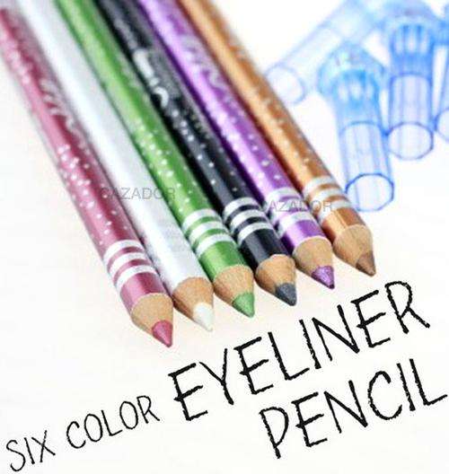 New! Perfect Metalic Eye & lip Liner 6 Color Pencils Set