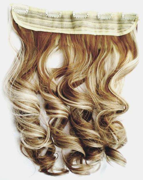 Hot!! 5 Clips on Wavy Hair Extension Brown Blonde Mix #27/613