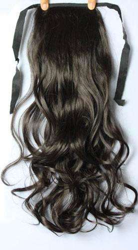 Hot!! Clip on Wavy Ponytail Hair Extension Dark Brown #4