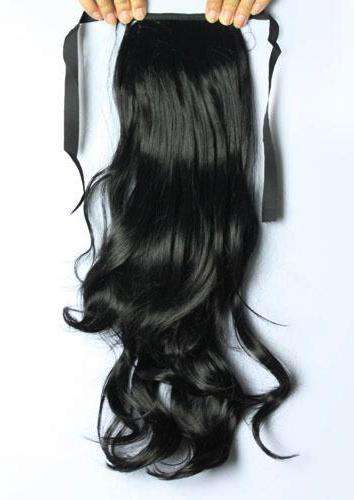 Hot!! Clip on Wavy Ponytail Hair Extension Black #1