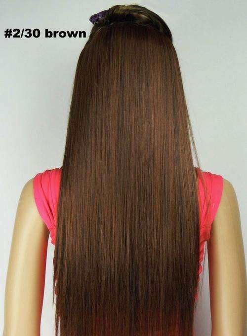 Hot!! 5 Clips on Straight Hair Extension in Medium Brown #2