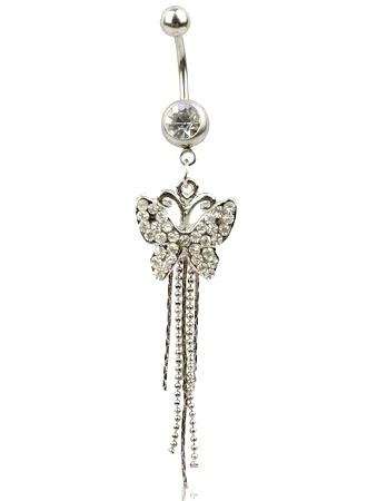 Sparkling!! * Crystal Butterfly Dangle Belly Ring Body Jewelry*