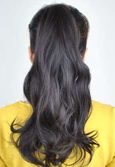 Hot!! Clip on Wavy Ponytail Hair Extension Dark Brown #4
