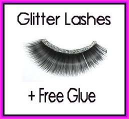 * Glitter Partry eyelashes extensions + glue *
