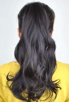 Hot!! Clip on Wavy Ponytail Hair Extension Darkest Brown #2