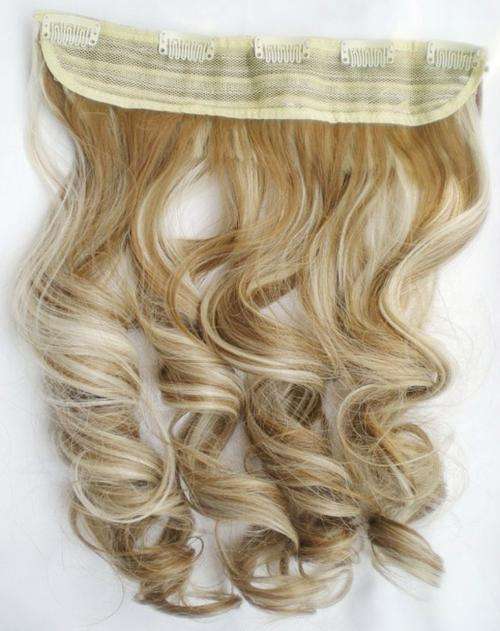 Hot!! 5 Clips on Wavy Hair Extension Blonde Mix # 24/613