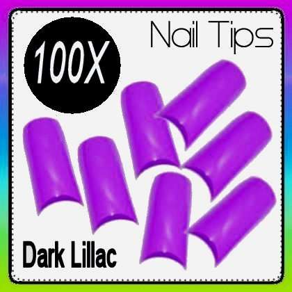 100x Lillac Nails Gel Acrylic French Art Tips