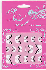 3D Nail Tip Stickers Sheet Glitter Nail Art Stickers