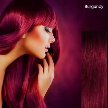 Hot!! 5 Clips on Straight Hair Extension color #BURG
