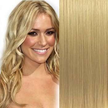 Hot!! 5 Clips on Straight Hair Extension in Ash Blonde Mix # 27/613