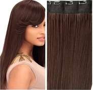 Fullhead Straight Hair Extension with 5 Clips Auburn Brown #33